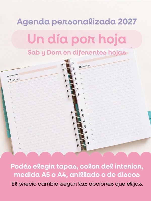 Producto - Agenda 2027 - Diaria con sab y dom en hojas separadas - 0
