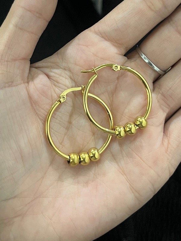 Producto - Argolla 3 pelotitas dorad