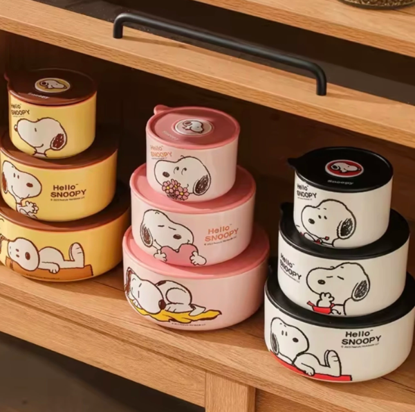 Producto - Bowl de ceramica Snoopy Rosa 3 tamaños