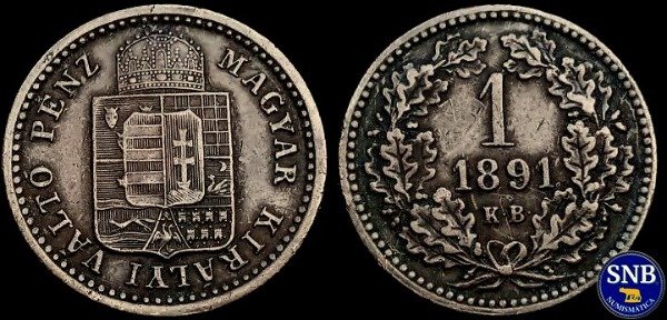 Producto - Hungría - 1 Kreuzer (1891) KM #478 [VF-] - Monarquía Conservadora y Confesional