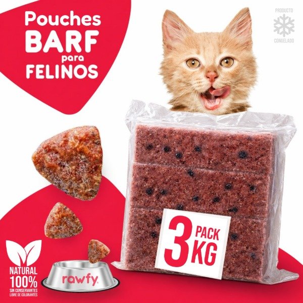 Producto - Pack B.A.R. F. para Felinos x 3 Kg.