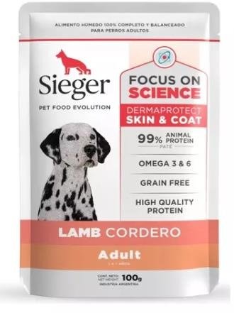 Producto - POUCH SIEGER DERMA WET CORDERO X 100 GR