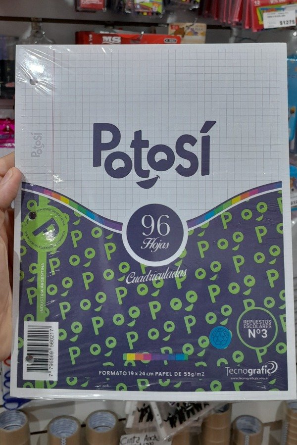 Producto - REPUESTO N3 x96 HJS POTOSI CUADRICULADO