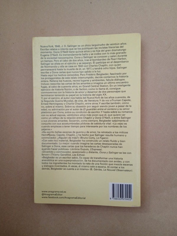 Producto - Oona y Salinger - Frédéric Beigbeder - Anagrama 2016 - 1