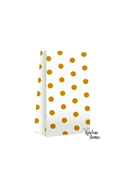 Producto - Bolsa Blanca con Lunares Dorados por 10 unid. - 0