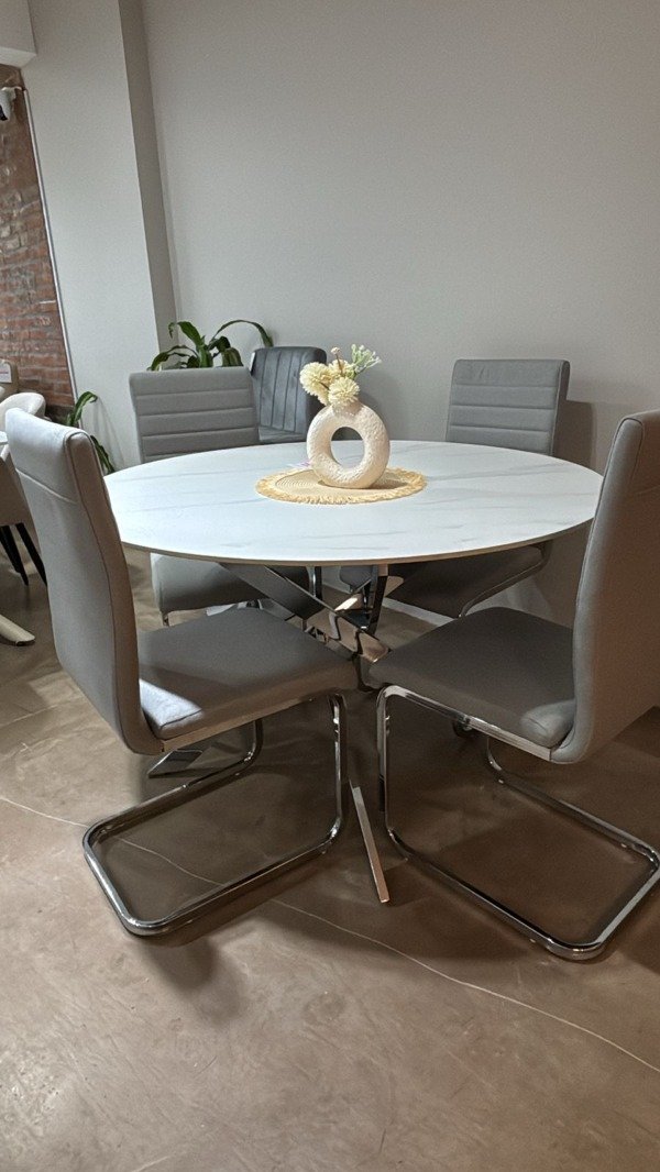 Producto - OFERTA JUEGO DE MESA Y SILLAS / MESA REDONDA CON TAPA DE NEOLITH DE 1,20CM