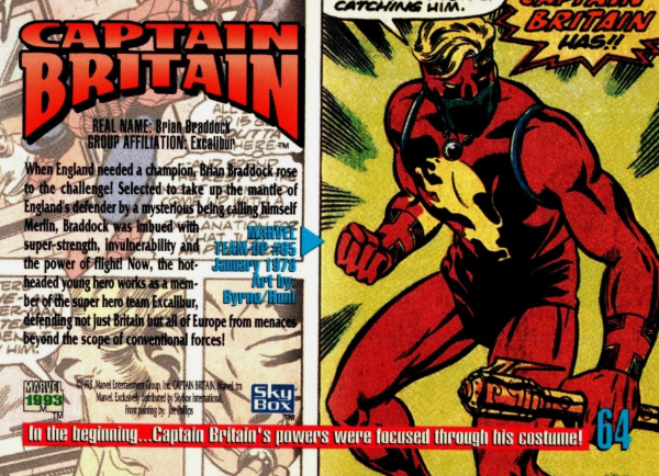 Producto - 1993 SkyBox Marvel Masterpieces  #64 - Captain Britain - 1