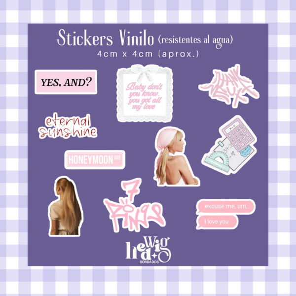 Producto - Pack 10 Stickers Vinilo ARIANA GRANDE