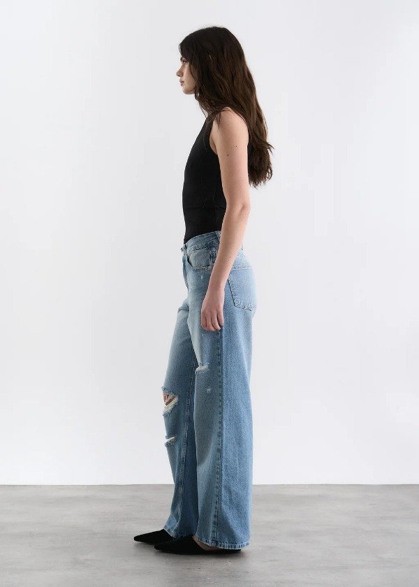 Producto - JEAN WIDE SOPHIE CON ROTURAS CELESTE - 4