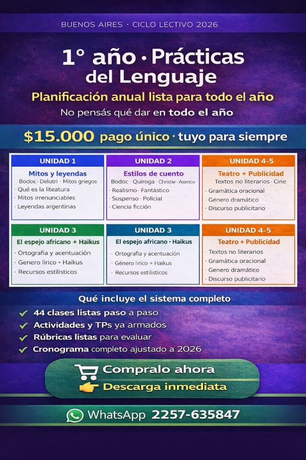 Producto - Planificación anual para primer año