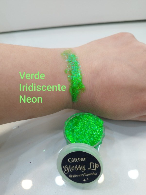 Producto - Glitter Gel verde Iridiscente neon