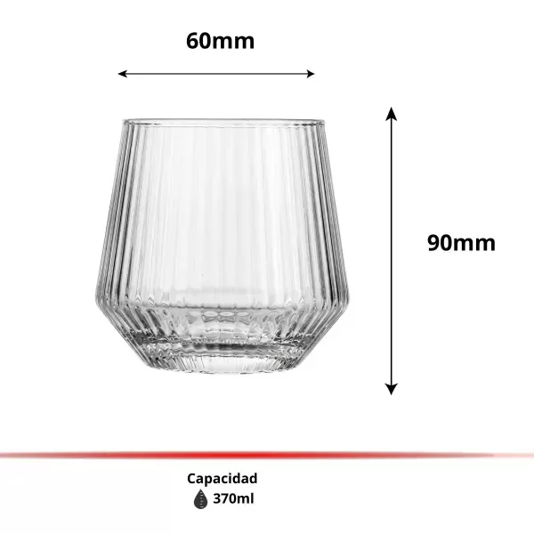 Producto - SET DE 6 VASOS DE VIDRIO EGEO RIGOLLEAU 370ML EN CAJA - 5