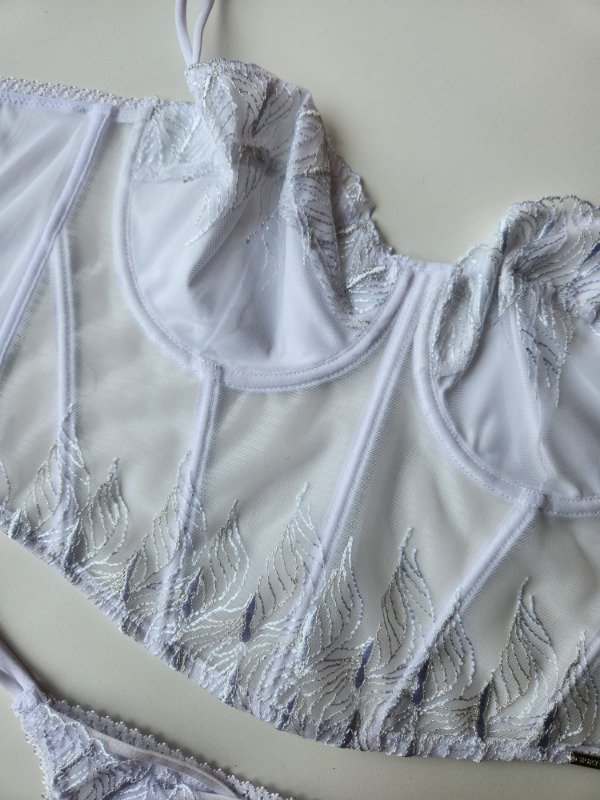 Conjunto bustier de microtul bordado - 1295 — imagen 2