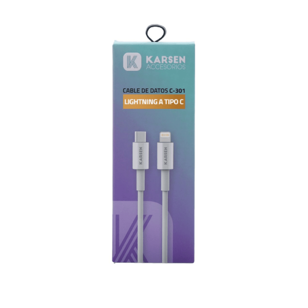 Producto - Cable de Datos C-301 Lightning a Tipo-C 1 m - Karsen
