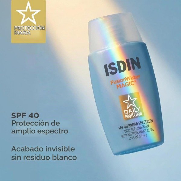 Producto - ISDIN Fusion Water MAGIC Lightweight Clear Face Sunscreen SPF 40 50ml - 5