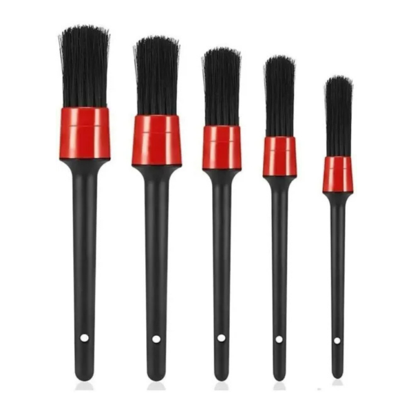 Producto - Autocare Set X 5 Brochas Negro/Rojo - Pinceles Detalladores
