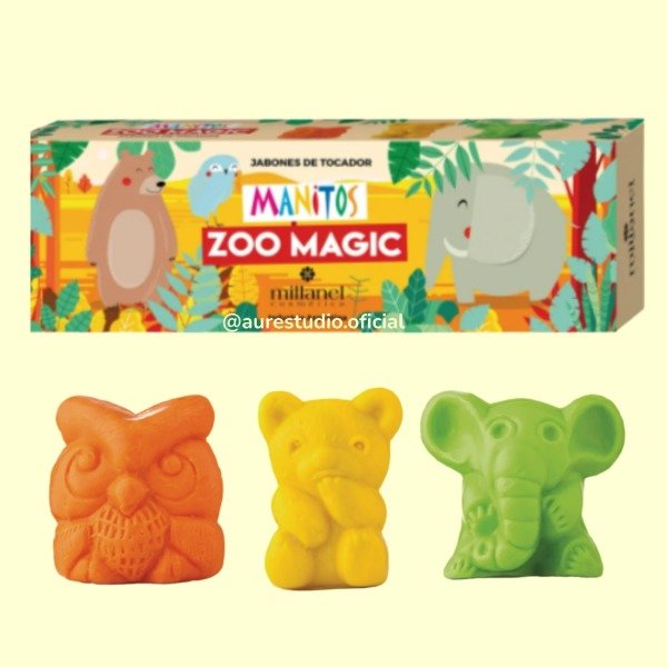 Producto - SET DE JABONES X 3 MANITOS ZOO MAGIC