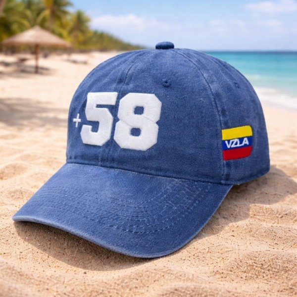 Producto - Gorra Desgastada Vintage de Venezuela 58 Bordado 3D