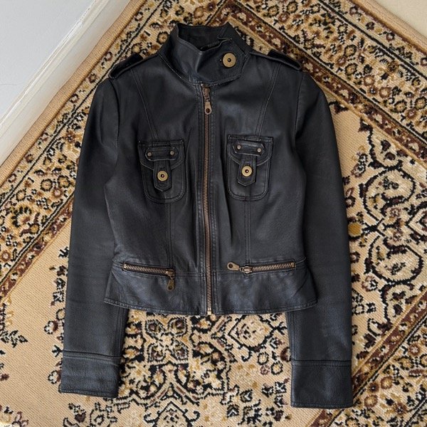Producto - leather jacket trf black (XS/S)
