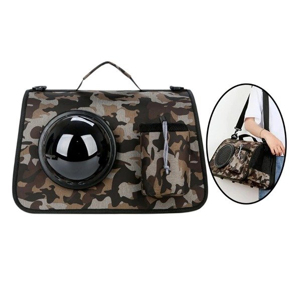 Producto - Bolso Transportador para Mascotas con Ventana Panorámica y Cúpula Intercambiable