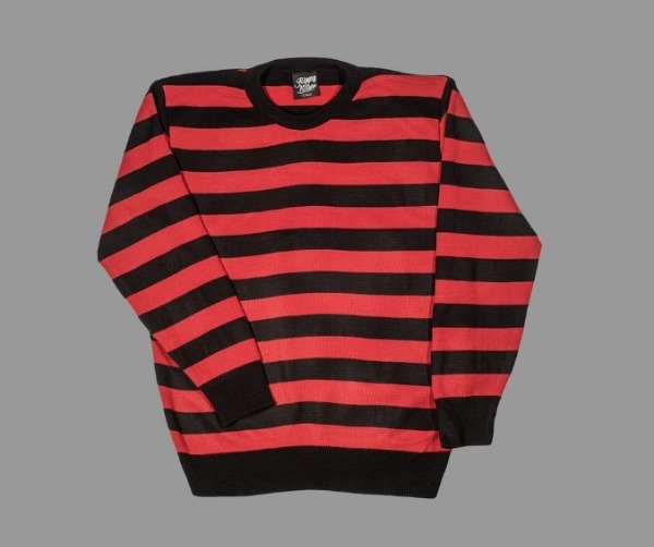 Producto - sweater rayado rojo y negro