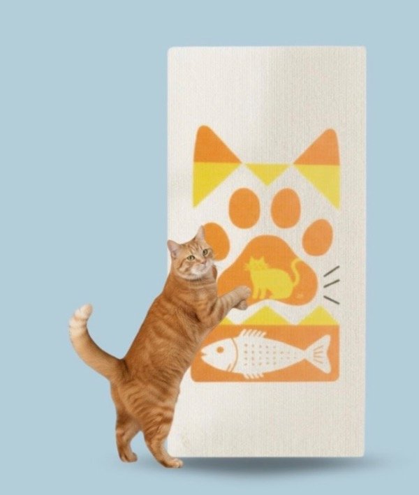 Producto - RASCADOR RECTANGULAR ADHESIVO CON DIBUJOS 80 x 50 CM