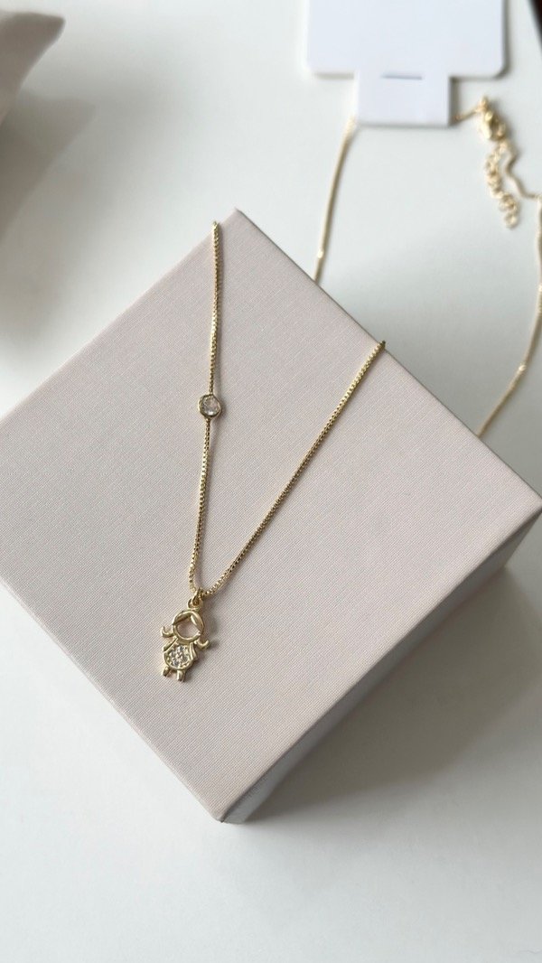 Producto - Conjunto niña con punto de luz laminado en oro 18k