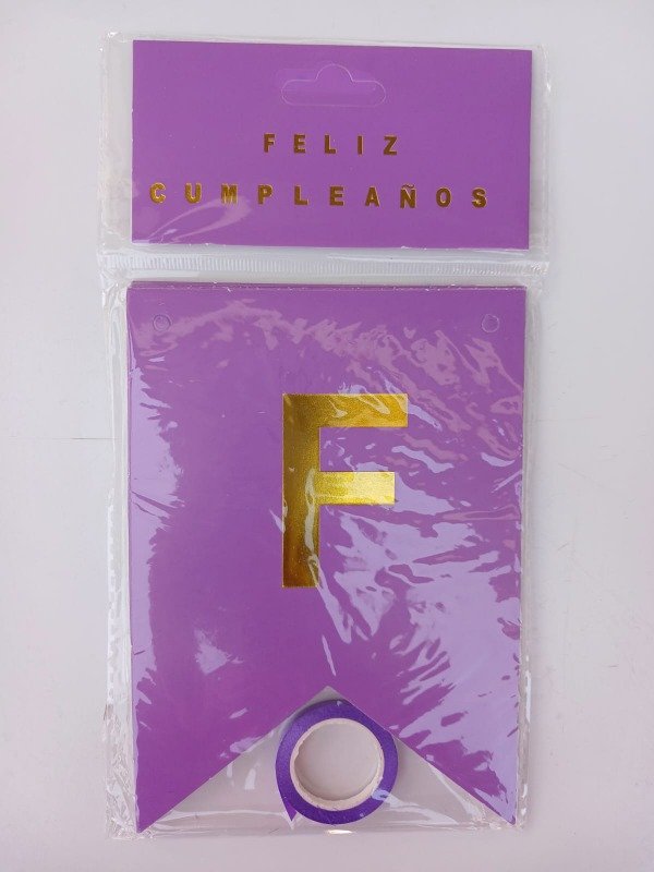 Producto - Banderín Básico "FC" Lila