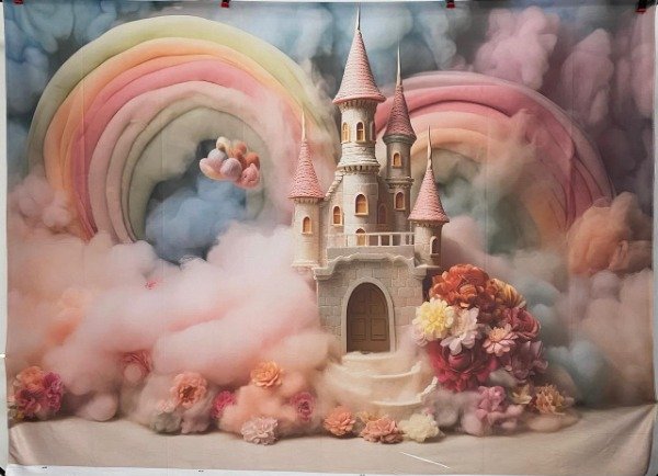 Producto - FONDO CASTILLO PRINCESA ARCOIRIS CON FALLA T 200X150 C13