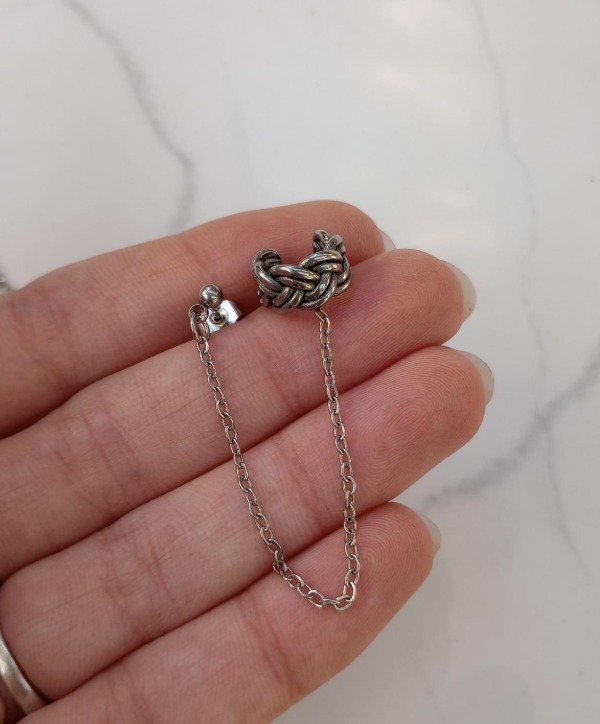 Producto - Ear Cuff Trenzado con Bolita y Cadena - 0