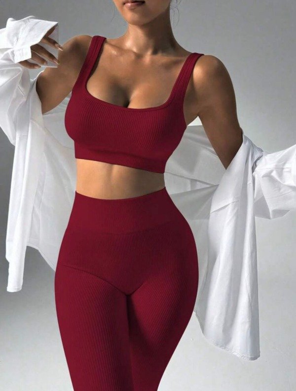 Producto - SHEIN Conjunto Canale Calza y Top Rojo