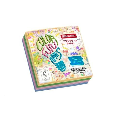 Producto - TACO PAPEL OBRA COLOR PASTEL 9X9CM 400 HOJAS 55GRS/M2 MEDORO