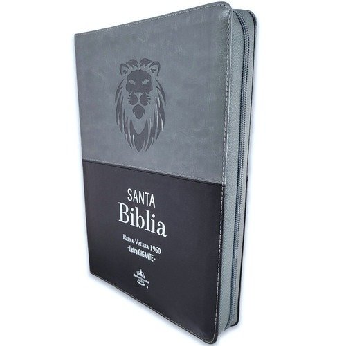 Producto - BIBLIA REINA VALERA 1960 LEON GRIS LETRA 15 PUNTOS
