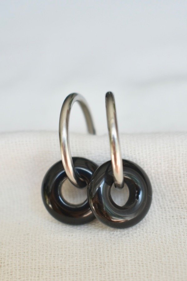 Producto - Aros Donna Obsidiana negra