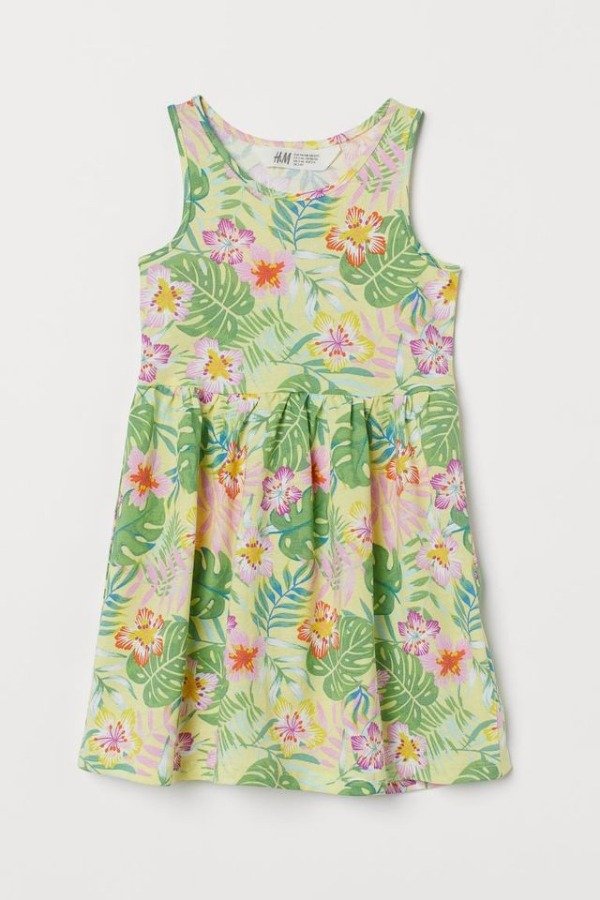 Producto - Vestido HM Verde con Flores y Hojas