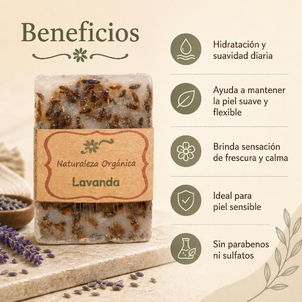 Producto - Jabón Natural de Lavanda - Suavidad y Hidratación para tu Piel - 1