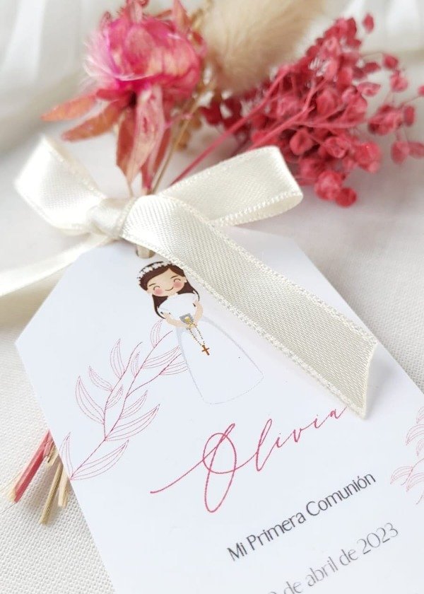 Producto - Tags Personalizados para Comunión x 25 unidades