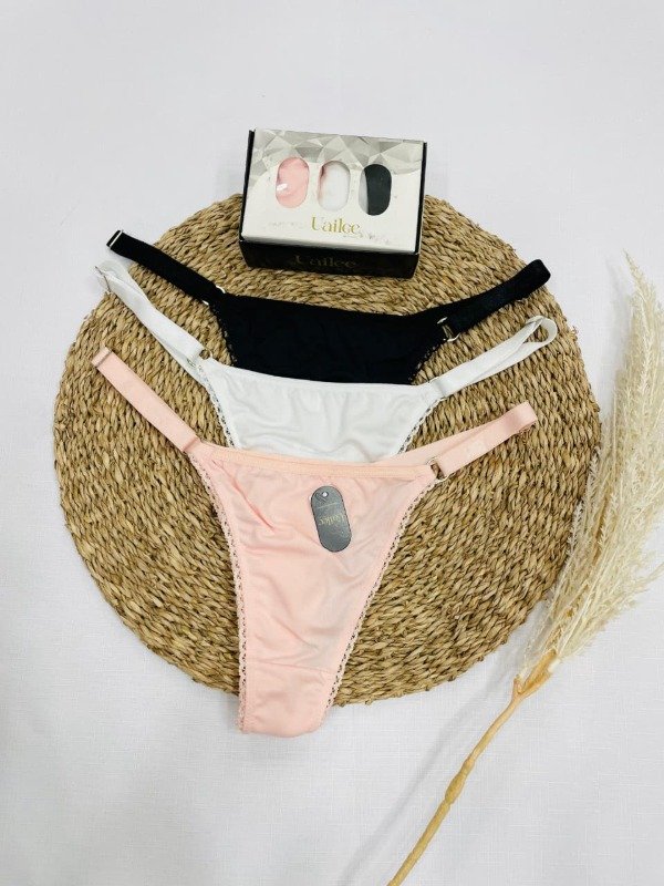 Producto - Art. 2005 - UAILEE  - Pack x3 Tanga Microfibra c/Puntilla Bretel Ancho. T: Unico