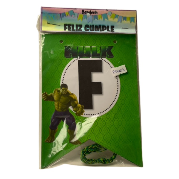 Producto - Banderin Hulk feliz cumple