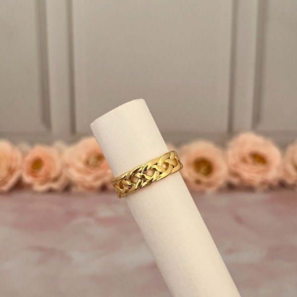 Producto - Anillo Acero Dorado Art 5036