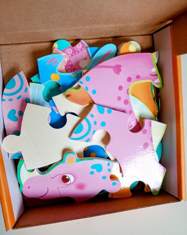 Producto - Caja con Rompecabezas de madera. 4 animales. Estilo 2. - 1
