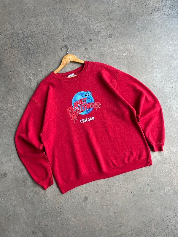 Producto - CREWNECK DE ALGODÓN PLANET HOLLYWOOD MADE IN USA ROJO (XL)