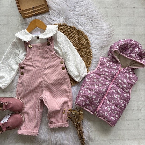 Producto - Jardinero rosa beba talles 6 m a 4 años