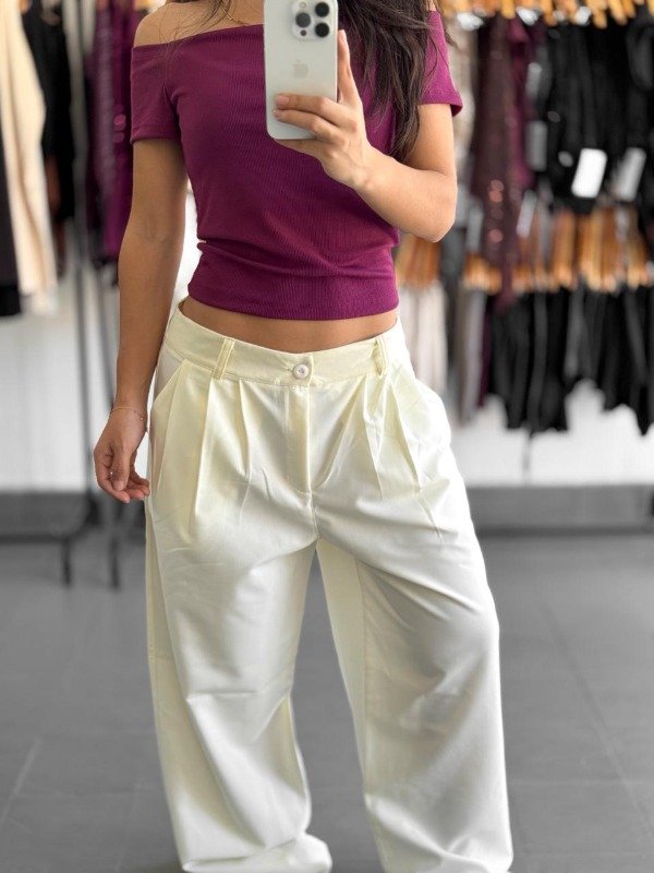 Producto - Pantalon sastrero Rita crema - 0