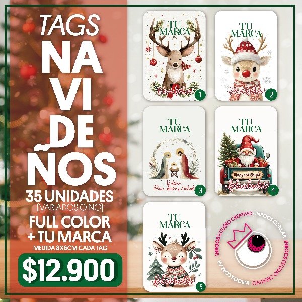 Producto - TAGS NAVIDEÑOS FULL COLOR
