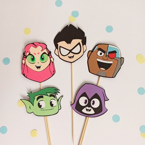 Producto - Set x 3 Toppers Teen Titans