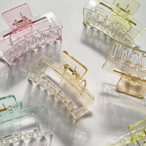 Producto - Broche para cabello transparente degrade Grande 13x5