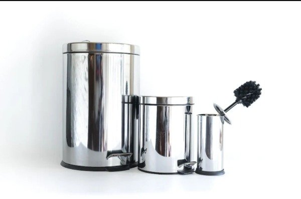 Producto - Set Tacho Acero x3 - 12lt,3Lt y cepillo