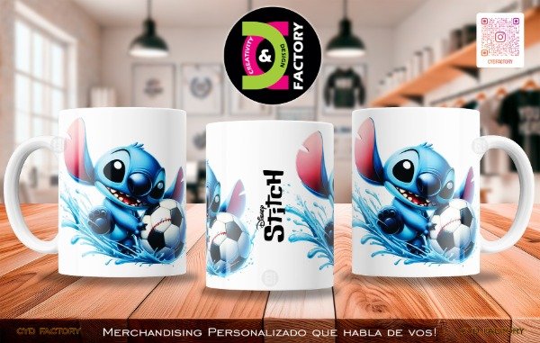 Producto - Taza Stitch Futbol - TZ-RT-BL-11OZ-314-STC-FTB