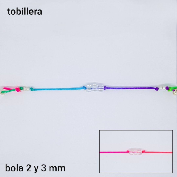 Producto - TOB #FP - Tobillera cristal de roca y hilo multicolor (DOLAR)